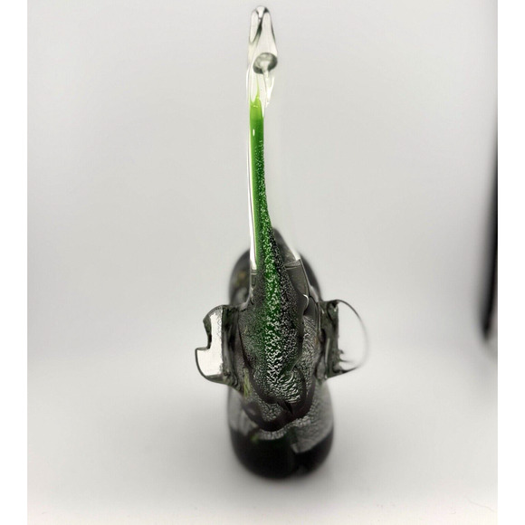 Millefiori Elephant Blown Glass Millefiori Trunk Up Paperweight 8" CHIPPED EAR - Picture 4 of 15